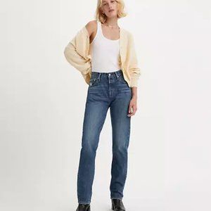 NWT LEVI'S Original 501 High Rise Straight Leg Blue Jeans 26x32